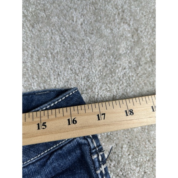 Paisley Sky 12 Straight Leg Thick Stitch Pocket Flap Denim Blue Jeans Cowgirl - Picture 2 of 11